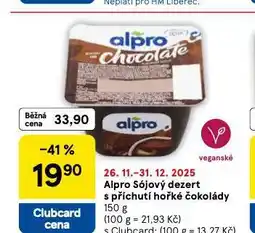 Tesco Alpro sójový dezert s příchutí hořké čokolády nabídka