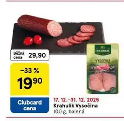 Tesco Krahulík vysočina nabídka