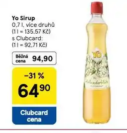 Tesco Yo sirup nabídka