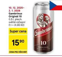 Tesco Pivo gambrinus originál 10 nabídka