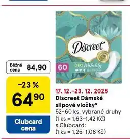 Tesco Dicsreet dámské slipové vložky nabídka