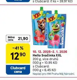 Tesco Hello svačinka xxl nabídka