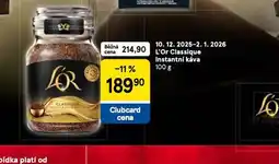 Tesco L´or classique instantní káva nabídka