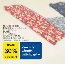Tesco Dětský vánoční balicí papír nabídka