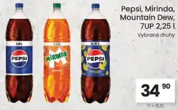 Kubík potraviny Pepsi, Mirinda, Mountain Dew,7UP nabídka