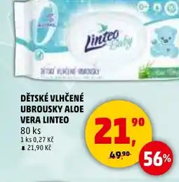 Penny Market Dětské vlhčené ubrousky aloe vera linteo nabídka