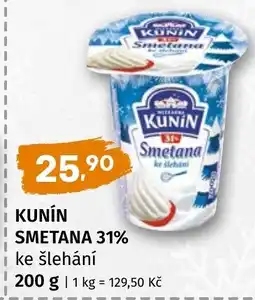 Terno Kunín smetana 31% ke šlehání nabídka