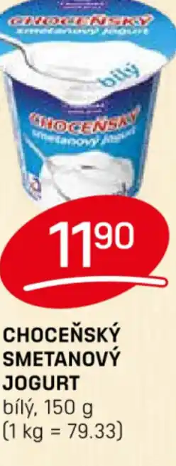 Choceňský smetanový jogurt