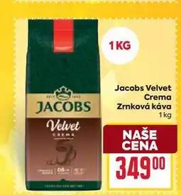 Billa Jacobs Velvet Crema Zrnková káva 1kg nabídka