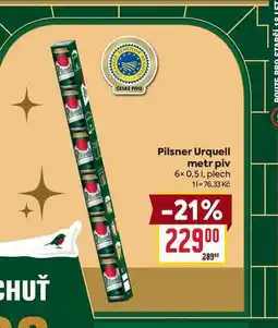 Billa Pilsner Urquell metr piv 6x 0,51, plech nabídka