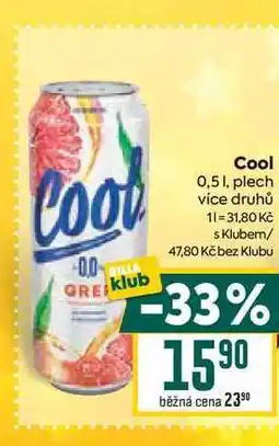 Billa Cool 0,51, plech nabídka