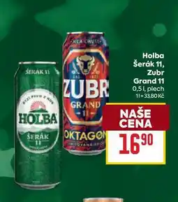 Billa Holba Šerák 11, Zubr Grand 11 0,5 1, plech nabídka