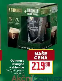 Billa Guinness Draught + sklenice 3x 0,441, plech nabídka