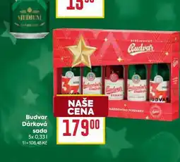 Billa Budvar Dárková sada 5x 0,33l nabídka