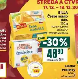 Billa Billa české máslo nabídka