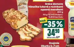 Billa Vánočka tuková s rozinkami sypaná mandlemi nabídka