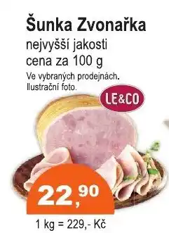 COOP DISKONT Šunka Zvonařka nabídka