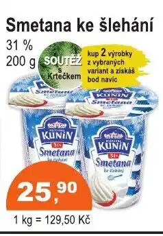 COOP DISKONT Kunin Smetana ke šlehání nabídka