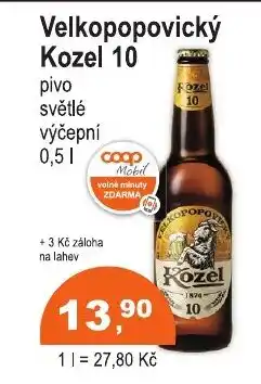 COOP DISKONT Velkopopovický Kozel 10 nabídka