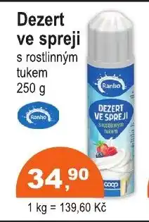 COOP DISKONT Ranko Dezert ve spreji nabídka