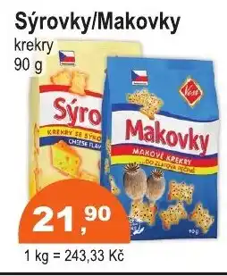 COOP DISKONT Sýrovky/Makovky krekry nabídka