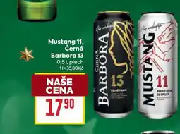 Billa Mustang 11, Černá Barbora 13 0,51, plech nabídka