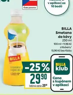 Billa BILLA Smetana do kávy 250 ml nabídka