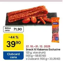 Tesco Snack It! Kabanos Exclusive, 120 g nabídka