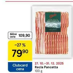 Tesco Recla Pancetta, 100 g nabídka