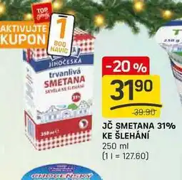 Flop JČ SMETANA 31% KE ŠLEHÁNÍ 250 ml nabídka