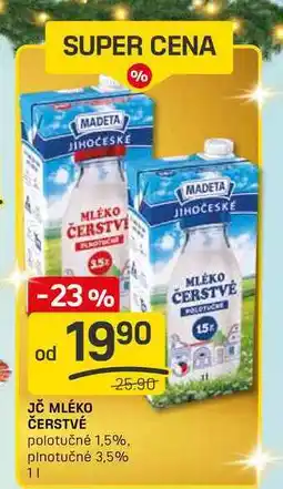 Flop JČ MLÉKO ČERSTVÉ polotučné 1,5%, plnotučné 3,5% 1l nabídka