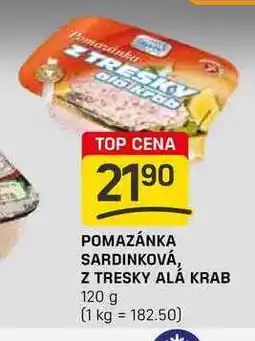 Flop POMAZÁNKA SARDINKOVÁ, Z TRESKY ALÁ KRAB 120 g nabídka