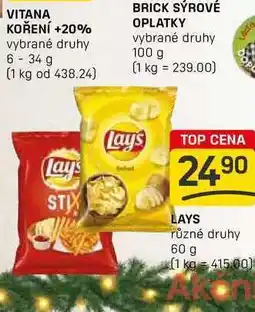 Flop LAYS různé druhy 60 g nabídka