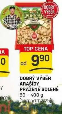Flop DOBRÝ VÝBĚR ARAŠÍDY PRAŽENÉ SOLENÉ 80-400 g nabídka