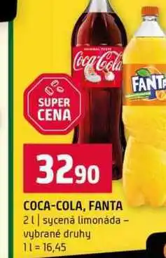 Terno COCA-COLA, FANTA 2l sycenȧ limonáda vybrané druhy nabídka