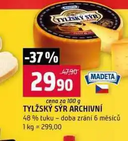 Terno TYLŽSKÝ SÝR ARCHIVNÍ 48% tuku doba zrání 6 měsíců 100g nabídka