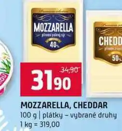Terno MOZZARELLA, CHEDDAR 100 g plátky vybrané druhy nabídka