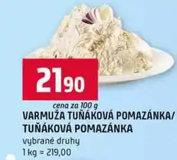 Terno VARMUŽA TUŇÁKOVÁ POMAZÁNKA TUŇÁKOVÁ POMAZÁNKA vybrané druhy 100g nabídka