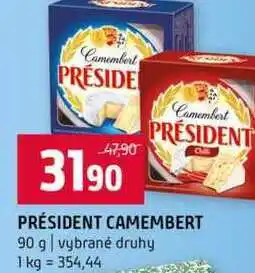 Terno PRÉSIDENT CAMEMBERT 90 g vybrané druhy nabídka