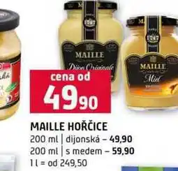 Terno MAILLE HOŘČICE 200 ml dijonská 200 ml s medem nabídka