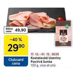 Tesco Kostelecké Uzeniny Poctivá šunka, 100 g nabídka