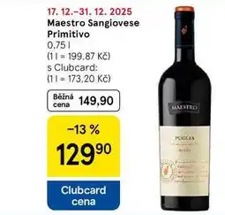 Tesco Maestro Sangiovese Primitivo, 0,75 l nabídka