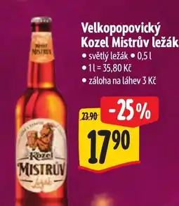 Albert Velkopopovický Kozel Mistrův ležák nabídka