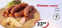 CBA Klobása z pece, 100 g nabídka