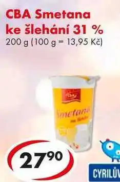CBA CBA Smetana ke šlehání 31 %, 200 g nabídka