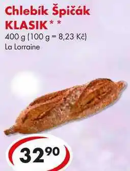 CBA Chlebík Špičák KLASIK, 400 g nabídka