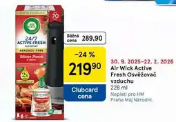 Tesco Air Wick Active Fresh Osvěžovač vzduchu, 228 ml nabídka