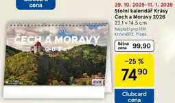 Tesco Stolní kalendář Krásy Čech a Moravy 2026, 23.1 x 14.5 cm nabídka
