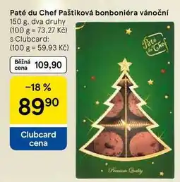 Tesco Paté du Chef Paštiková bonboniéra vánoční, 150 g, dva druhy nabídka