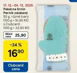 Tesco Pekárna Srnín Perník zdobený, 50 g. různé tvary nabídka